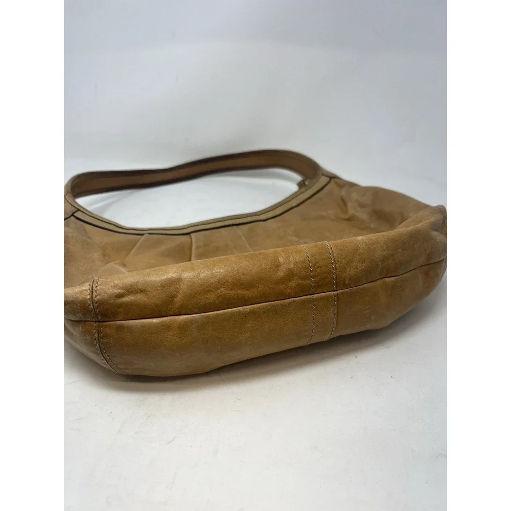 Vintage Coach Ergo Pleated Hobo Bag 12235 Y2K Full Grain Leather Tan Camel